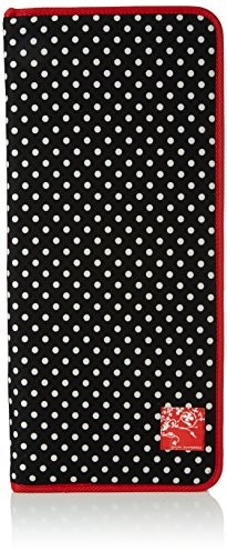 Prym PRYM Polka Dot futerał na igły dziewiarskie z czerwonym obramowaniem, poliester, biało-czarne grochy PRYM_612181_SB20