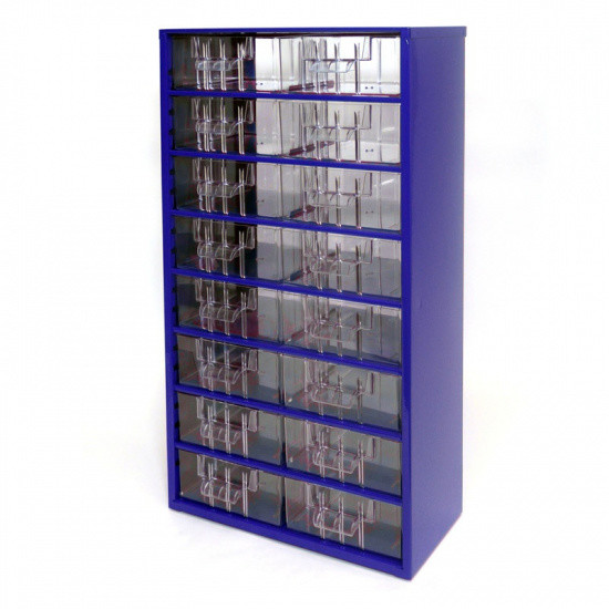 MARS Metalowa szafka z szufladami, 16 szuflad 6752 - modrá