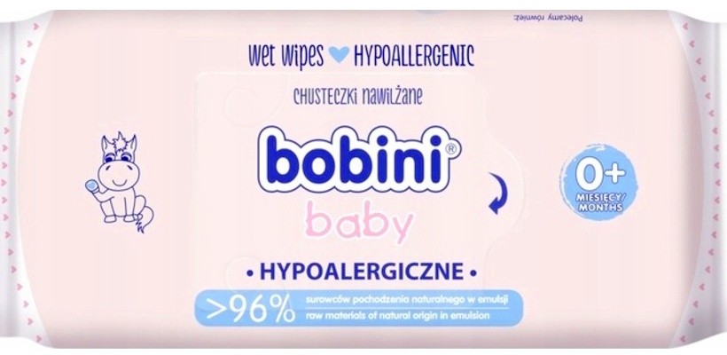 Bobini Chusteczki Nawilżane Hypoalergiczne 60sztuk