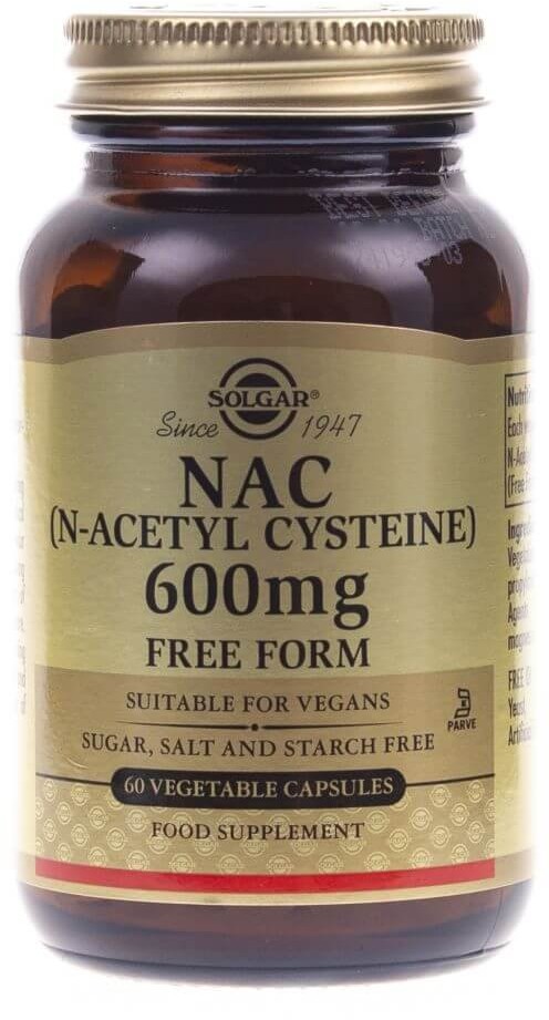 Solgar NAC (N-acetylo-L-cysteina) 600 mg - 60 kapsułek