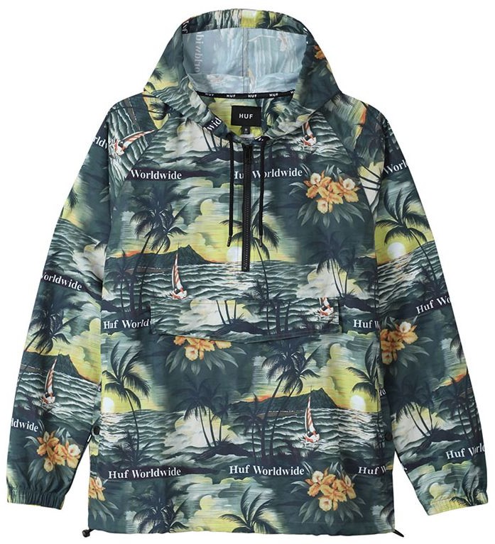 HUF kurtka męska VENICE PACKABLE ANORAK JACKET Black