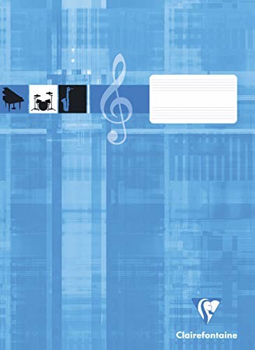Clairefontaine 31014C zeszyt na nuty, idealny na lekcje muzyczne, DIN A4, 21 x 29,7 cm, 8 kartek, 90 g, 1 sztuka, turkusowy
