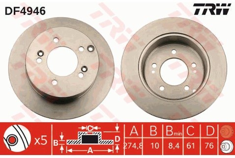 TRW Tarcza hamulcowa DF4946