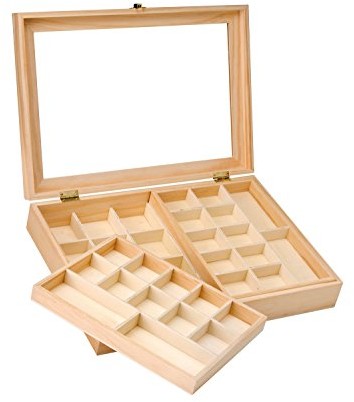 Glorex GmbH glorex 6 2003 341  szkatułka na biżuterię wykonana z drewna sosnowego, FSC Mix, ok. 40 x 28 x 7,5 cm 6 2003 341