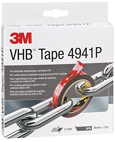 3M VHB 4941P 4941193 mocna, dwustronna taśma klejąca, 19 mm x 3 m, szara 4941193