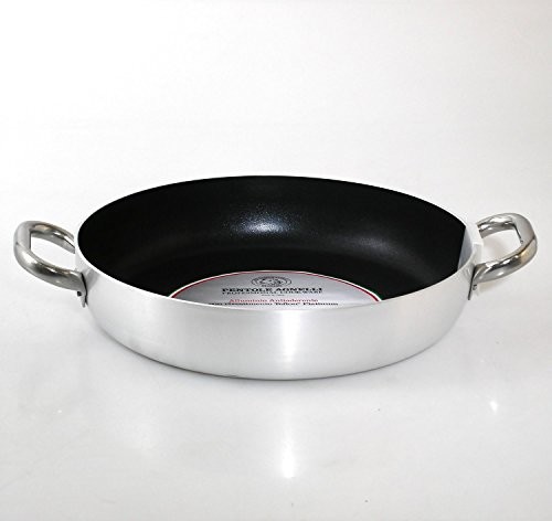 Pentole Agnelli agnelli Platinium rondel wykonana z aluminium z 2 uchwytami ze stali nierdzewnej, srebrny ALSA110S32