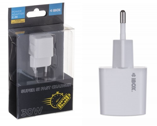 iBox ŁADOWARKA SIECIOWA I-BOX C-38 PD30W USB-C ILUC38W