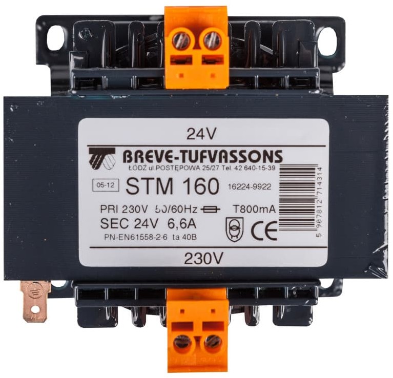 Breve Transformator 1-fazowy STM 160VA 230/24V 16224-9922 9922