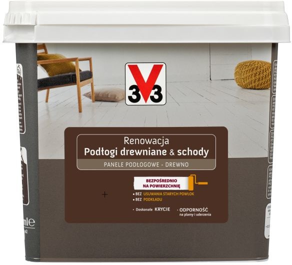 V33 Farba renowacyjna Podłogi Drewniane & Schody szary marengo 0 75 l