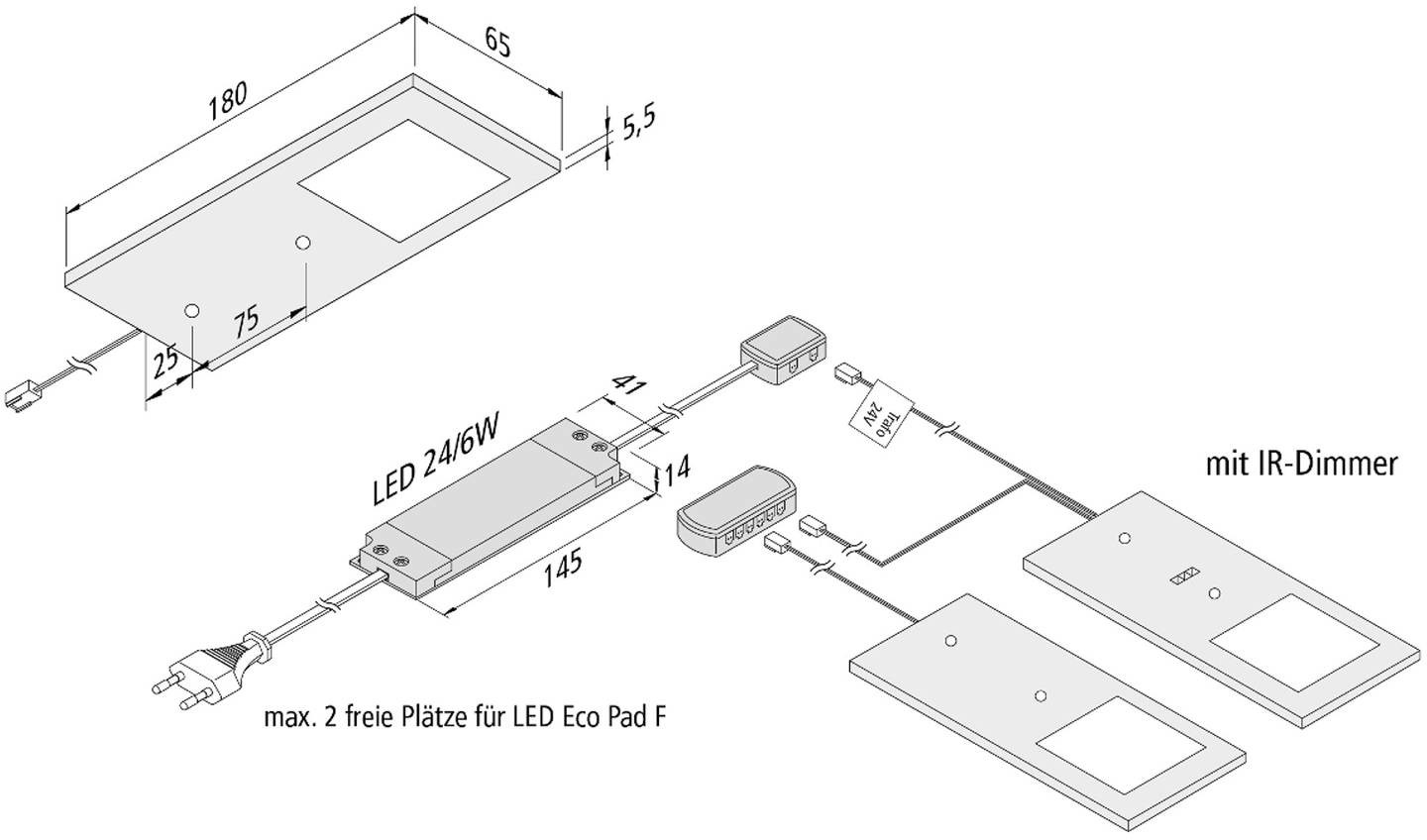 HERA Oprawa podszafkowa LED Eco-Pad F 2x 4 000 K czarna