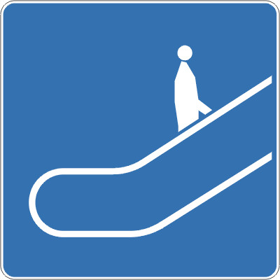 Znak drogowy informacyjny D-36A Schody ruchome w górę