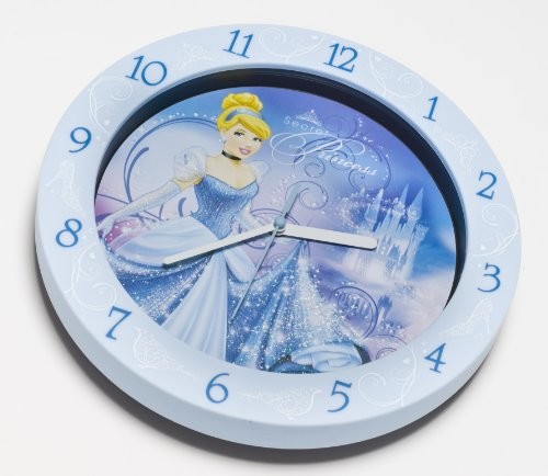 Disney Cinderella na ścianę zegar analogowy z tworzywa sztucznego w pudełku na prezent 25 cm 91013 91013