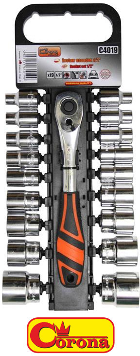 Corona C4019 Zestaw Nasadek 19EL 1/2' Grzechotka