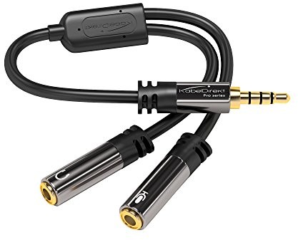 KabelDirekt KabelDirekt  przewód łączący Y AUX audio do słuchawek (końcówka męska 3,5mm do 2× końcówki żeńskiej 3,5 mm)  PRO Series 694