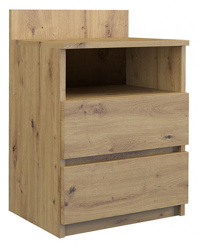 Szafka Nocna Z Szufladami I Półką Dąb Artisan A8-B14
