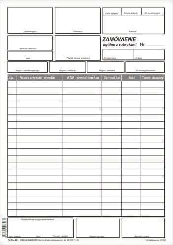 Firma krajewski Zamówienie ogólne A4 [Pu/Gm-221] Pu/Gm-221