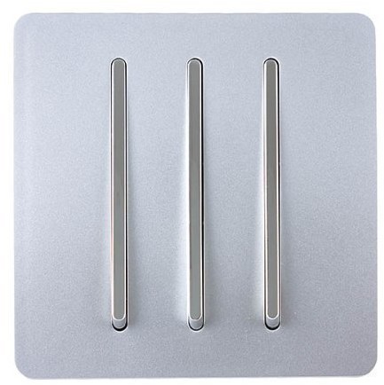 Trendi Switch trendi Switch 3 Gang 1 Way nowoczesna błyszcząca 10 AMP przełącznik kołyskowy światła Srebrny
