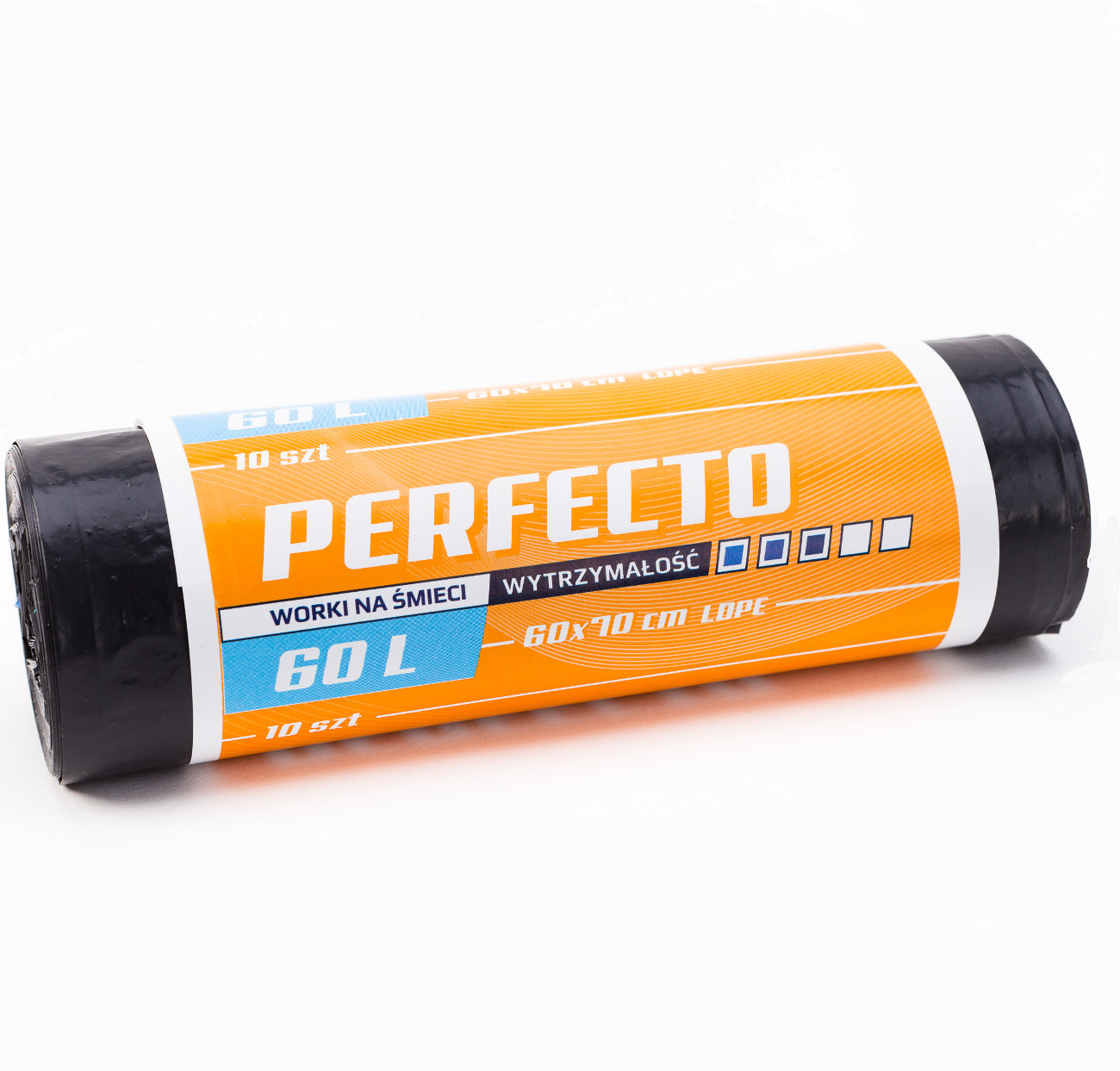 Perfecto 60L Worki na odpady PERFECTO Mega Mocne LDPE (10 sztuk) (karton=36 rolek) 159052