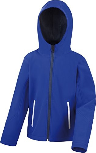 Royal Result: Kids TX Performance bluza z kapturem typu softshell kurtka r224j/Y - Navy R224JRYNVXS