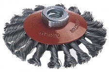 Wolfcraft Szczotka druciana stożkowa 100 mm z drutem splatanym do szlifierki kąt (2153000)