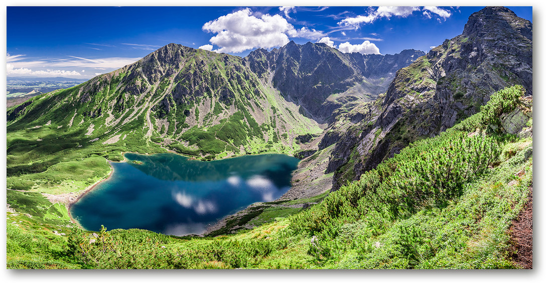 Foto obraz szkło akryl Czarny staw Tatry