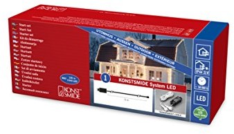 Konstsmide 4800 003 diod LED Hightech system/kabel przyłączeniowy do 1040 lub 100 meter/na zewnątrz (IP44)/31 V elektroniczny transformator na zewnątrz/czarny/przezroczysty przewód 4800-003