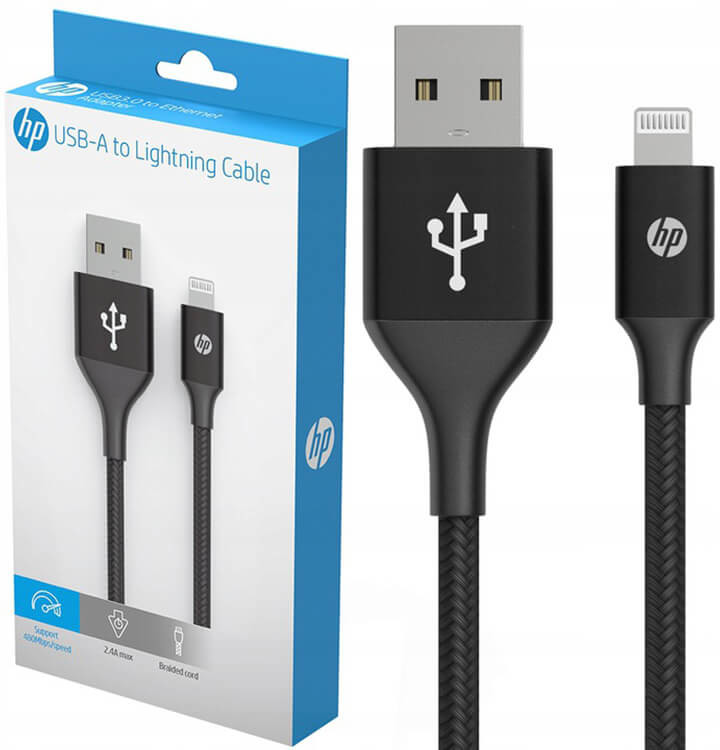 Zdjęcia - Kabel HP  USB Lightning do iPhone Quick Charge 2m 