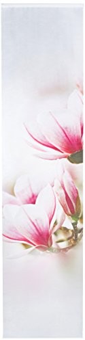 Home Fashion Magnene 87285-723 ozdobna, przesuwna zasłona z nadrukiem cyfrowym o aksamitnym wyglądzie, wymiary 245 x 60 cm, kolor jasnoróżowy 87285-723