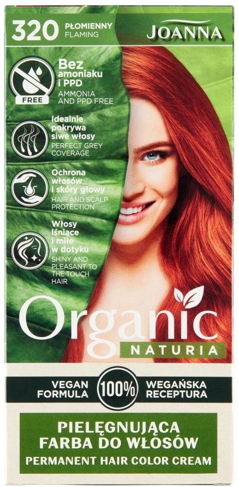 Joanna Naturia Organic pielęgnująca farba do włosów 320 Płomienny