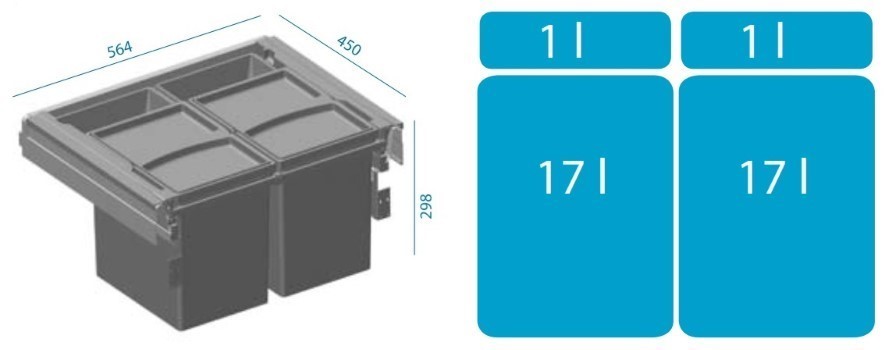 Alveus Sortownik ALBIO 50 (2x17L + 2x1l) 1103962