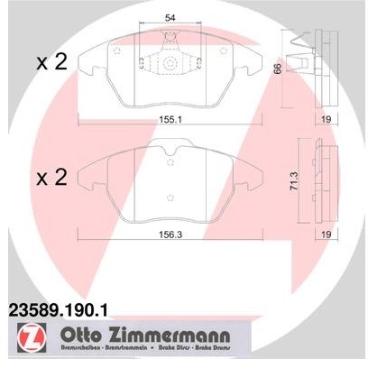 ZIMMERMANN Klocki hamulcowe - komplet 23589.190.1