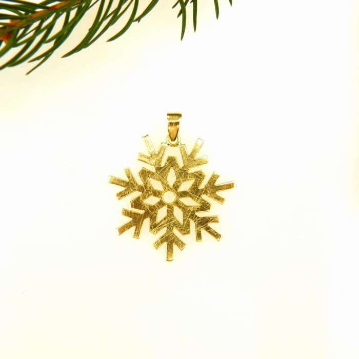 Venus Galeria Wisiorek srebrny - Śnieżynka pozłacana