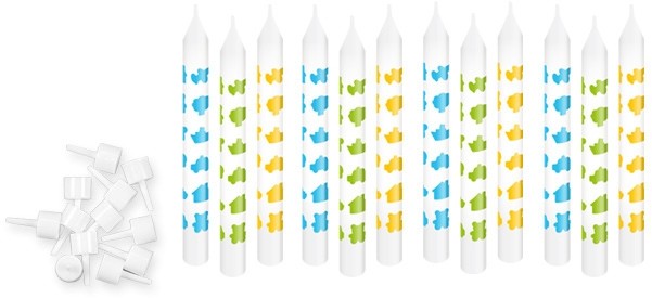 Tescoma Tescoma Świeczki na tort ze stojaczkami DELÍCIA KIDS 6 cm, 12 szt., jednokolorowe, różowy
