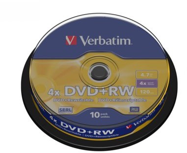 Verbatim DVD+RW 43488 4.7GB 4X CAKE 10 SZT