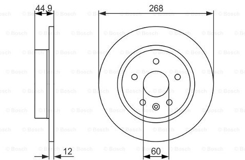 BOSCH Tarcza hamulcowa tylna, 0 986 479 C57  0986479C57