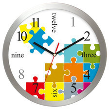 Atrix Zegar ścienny aluminiowy puzzle AL02PE