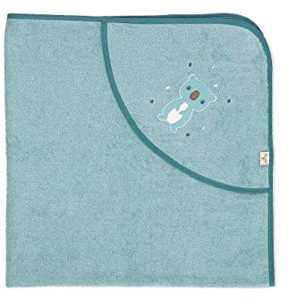 Sterntaler Baby Unisex ręcznik kąpielowy dla niemowląt GOTS Kalla - ponczo kąpielowe dla niemowląt, ręcznik z kapturem, ręcznik kąpielowy dla dzieci z motywem koala - bio - niebieski melanż 7122205