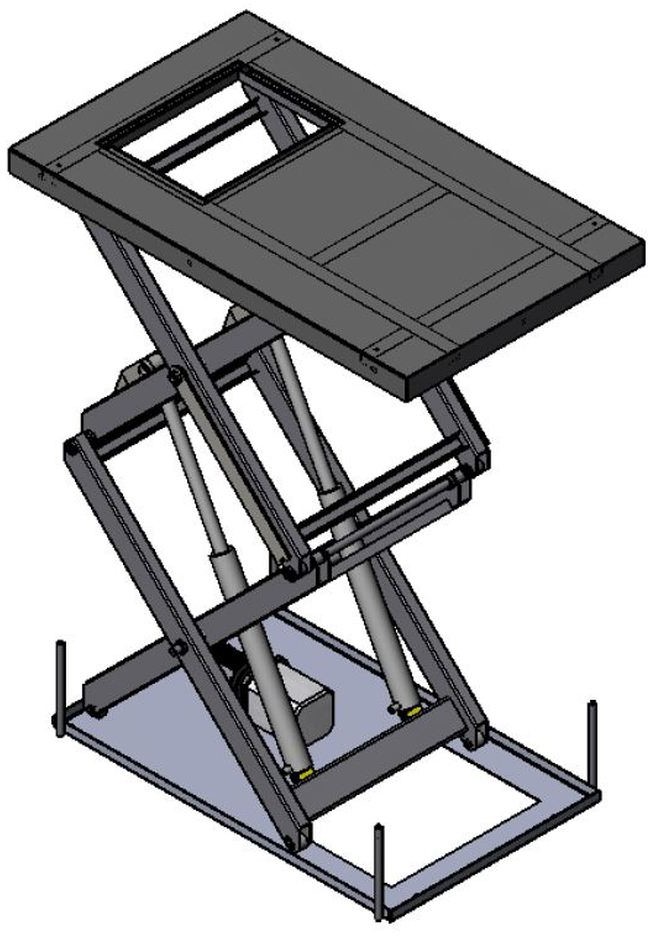 018 Podnośnik podest nożycowy udźwig 1000 kg wymiary platformy 1350x1000mm wysokość podnoszenia min/max 400-2100mm moc 2,3kW) 01878957 78957-uniw