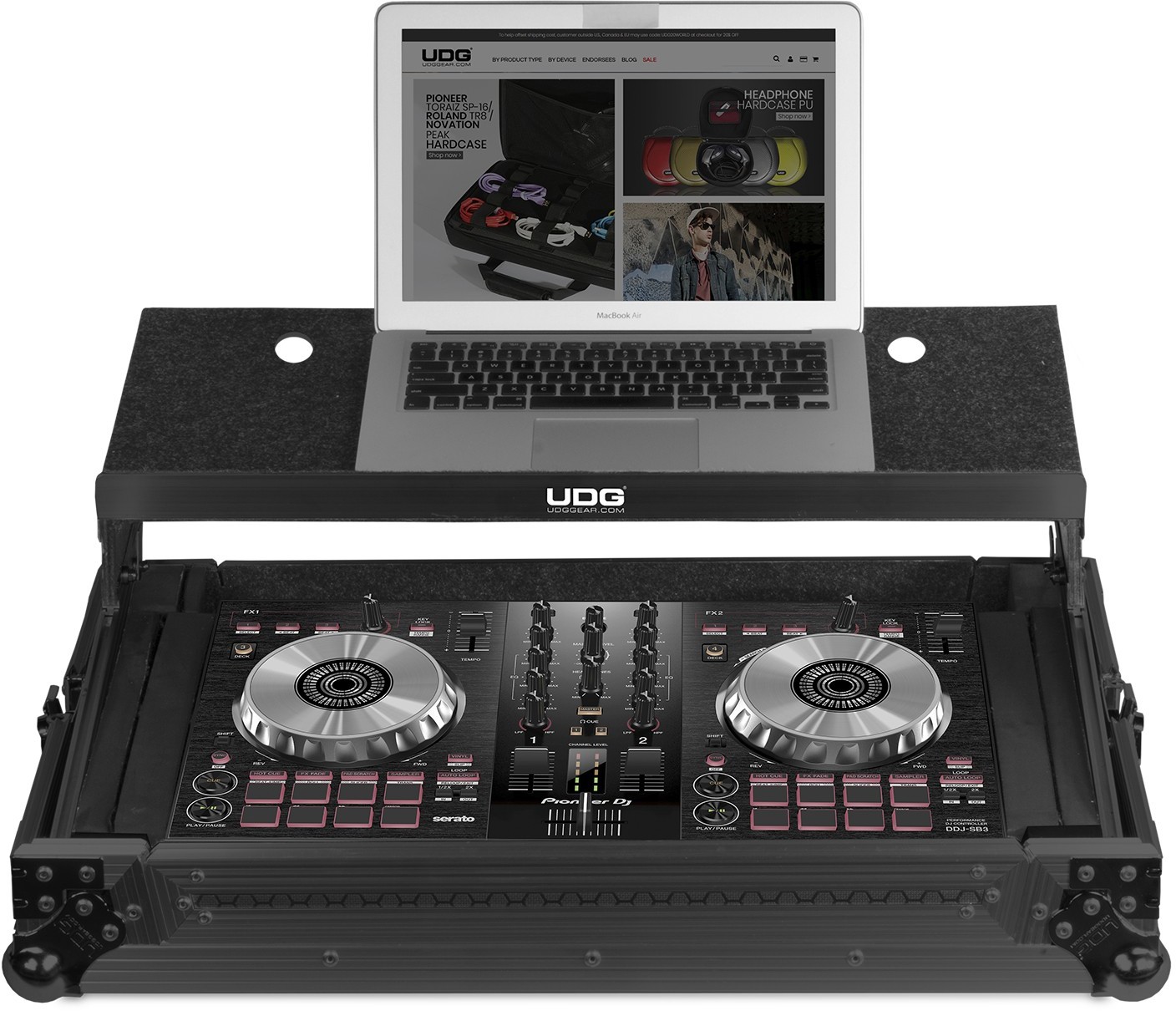 UDG UDG Ultimate Flight Case Multi Format XL Black MK3 Plus (Laptop Shelf)