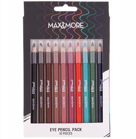 Kredki do oczu Max&more Zestaw 10 sztuk różne