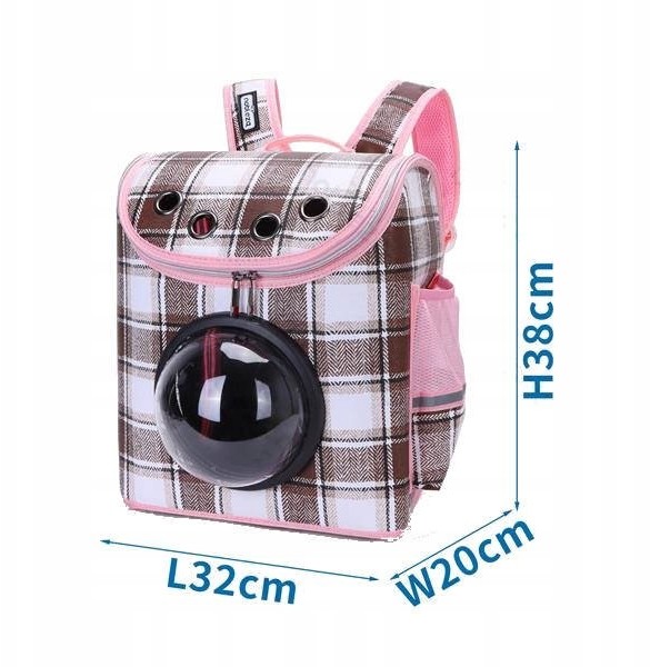 Transporter plecak dla kota z okienkiem różowy