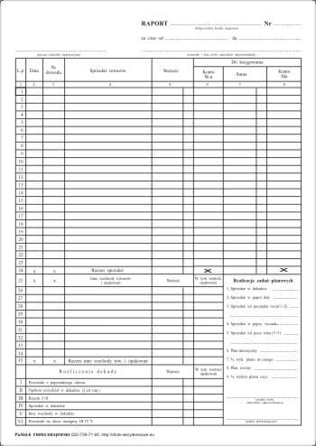 Firma krajewski Zestawienie przychodu / Dowód przyjęcia A4 [Pu/Hd-6] Pu/Hd-6
