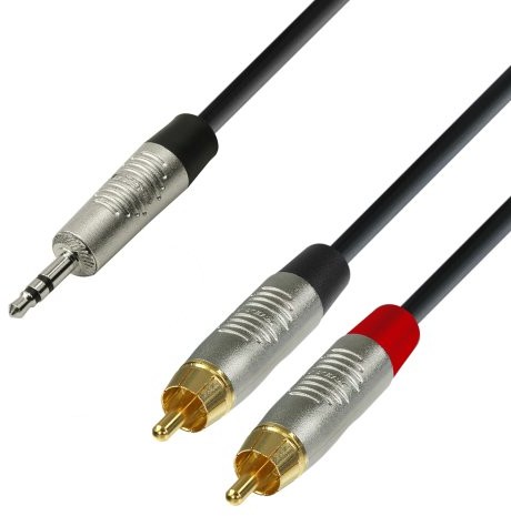 ah Cables adam hall 4-gwiazdkowej serii 1,5 m rean 3,5 MM JACK stereo na 2 X cinch audio kabel z wtyczką K4YWCC0150