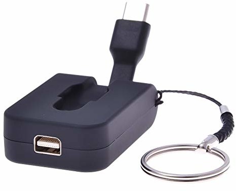 PremiumCord PremiumCord USB-C na Mini DisplayPort 4K adapter, składany kabel i kółko na klucze, USB 3.1 typ C wtyczka do gniazda Mini DP 1.2, rozdzielczość 4K 2160p 60Hz, kolor czarny ku31dp06