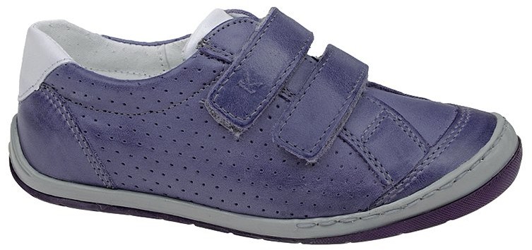 Kornecki Sneakersy Półbuty 3637 Fioletowe Skóra Naturalna na rzepy