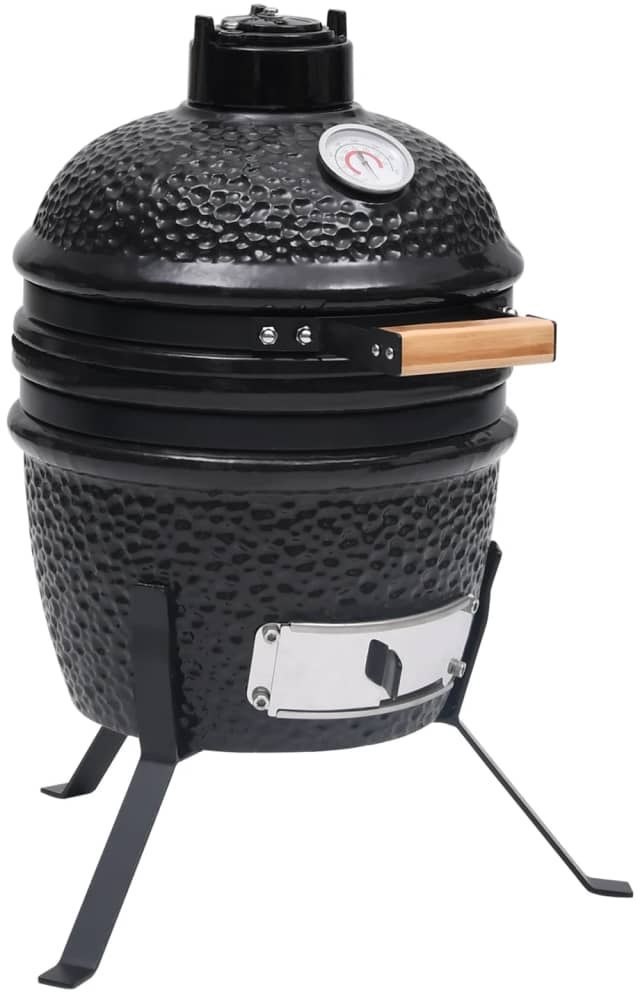 vidaXL Lumarko Ceramiczny grill kamado z wędzarnią, 2-w-1, 56 cm, czarny! 316093