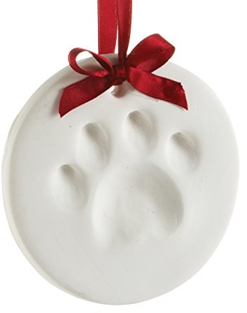 Pearhead Pet Paw Prints pies lub kot odcisk łapy urlop pamiątka ornament okrągły, w rozmiarze uniwersalnym, zielony