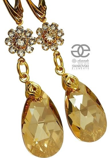 Swarovski cudne kolczyki GOLDEN FEEL ZŁOTE SREBRO