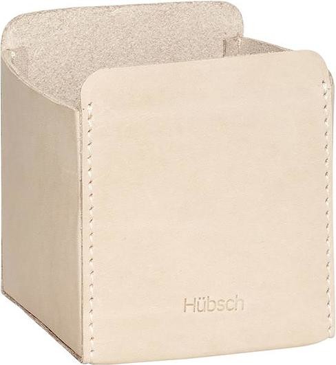 Hübsch Organizer na biurko Hübsch 9 cm beżowy skóra naturalna 41206
