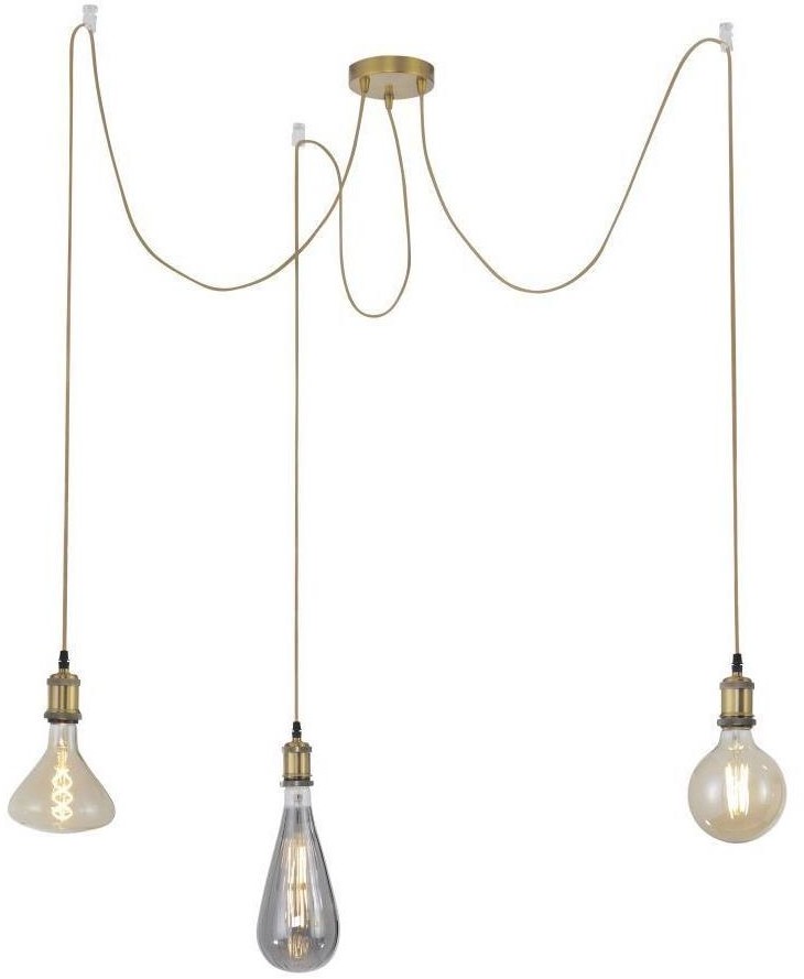 Leuchten Direkt 13571-60 - Żyrandol na linceDIY 3xE27/60W/230V mosiądz